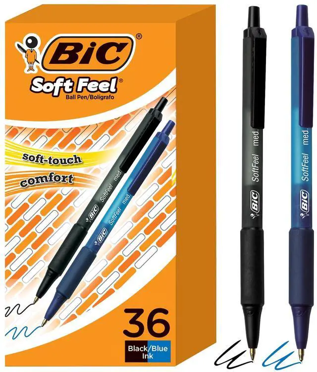 Main image of Soft Feel Retractable Ballpoint Pen, 1.0 mm Medium Point, 36-Count