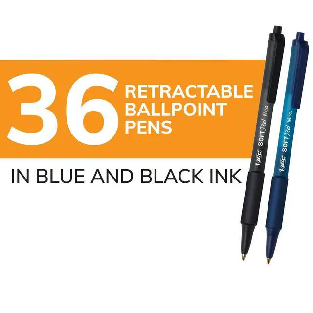 Alt view image 2 of 7 - Soft Feel Retractable Ballpoint Pen, 1.0 mm Medium Point, 36-Count