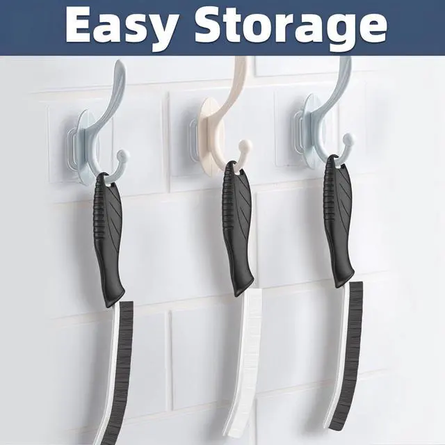 Alt view image 5 of 7 - Hard Bristle Crevice Cleaning Brush - Cleaning Tools for Household Use, Multifunctional Gap Cleaning Supplies for Kitchen, Bathroom, Toilet, Window, Vehicle, Faucets, Grout, Home (Black)