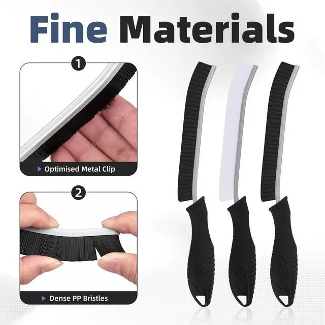 Alt view image 4 of 7 - Hard Bristle Crevice Cleaning Brush - Cleaning Tools for Household Use, Multifunctional Gap Cleaning Supplies for Kitchen, Bathroom, Toilet, Window, Vehicle, Faucets, Grout, Home (Black)