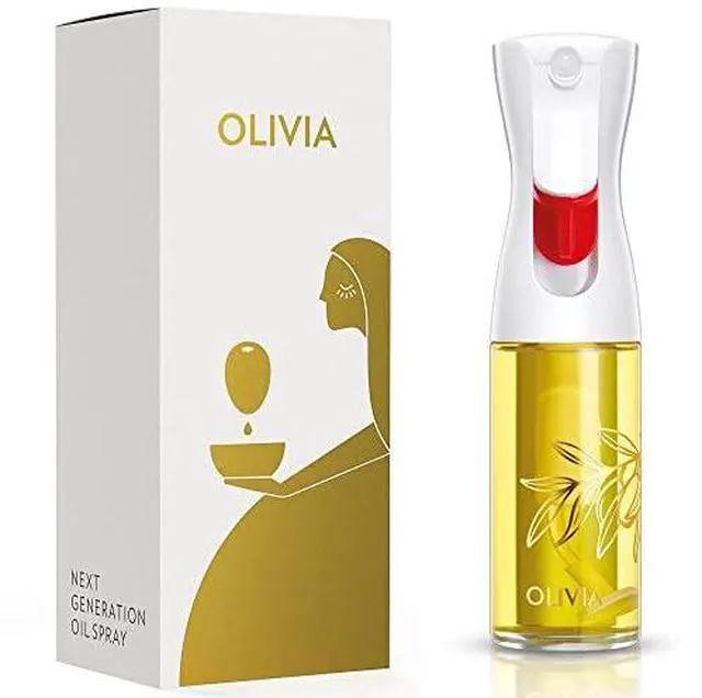 Main image of OLIVIA. The Original Advanced Oil Sprayer for Cooking, Salads, BBQs and More, Continuous Spray with Portion Control, Trusted by Chefs. Patented Technology. (Glass Bottle) (Golden Leaves)
