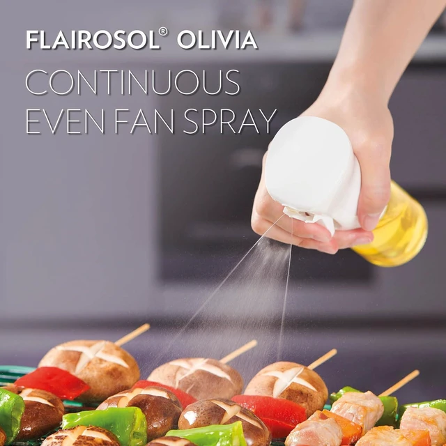 Alt view image 4 of 7 - OLIVIA. The Original Advanced Oil Sprayer for Cooking, Salads, BBQs and More, Continuous Spray with Portion Control, Trusted by Chefs. Patented Technology. (Glass Bottle) (Golden Leaves)