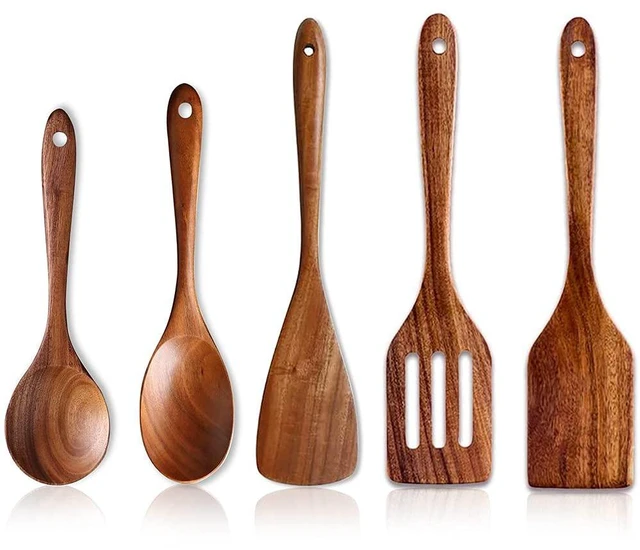 Main image of Wooden Spoons for Cooking Kitchen Utensil Set Non Toxic Acacia Wood Spatula