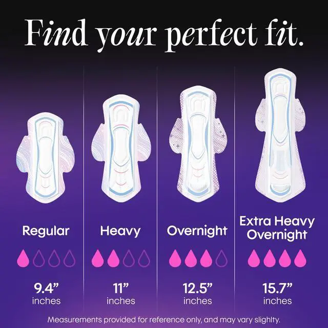 Alt view image 3 of 7 - Ultra Thin Overnight Pads, Wings, Extra Heavy, 34 Count