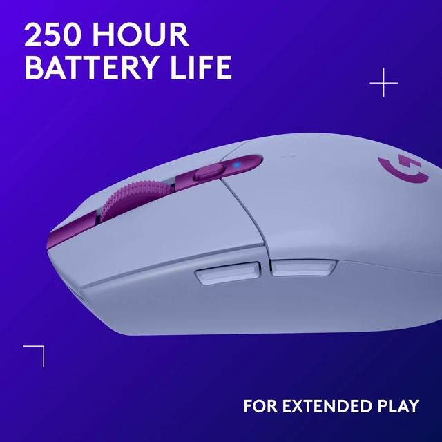 Alt view image 4 of 7 - Lightspeed Wireless Gaming Mouse - Lilac | 12,000 DPI, Lightweight, 6 Programmable Buttons, 250h Battery, On-Board Memory, Compatible with PC and Mac