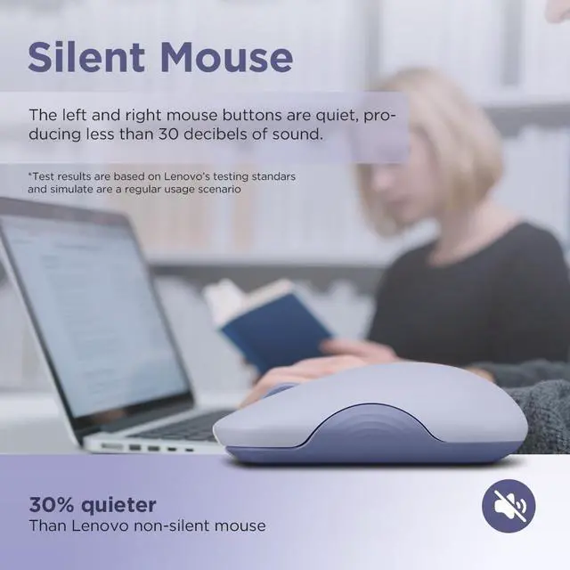 Alt view image 2 of 7 - 350 Wireless Bluetooth Mouse, Silent Click, 3 Level DPI (1000, 1600, 2400), 36 Month Battery Life, 2 Device Pairing, Meta Grape