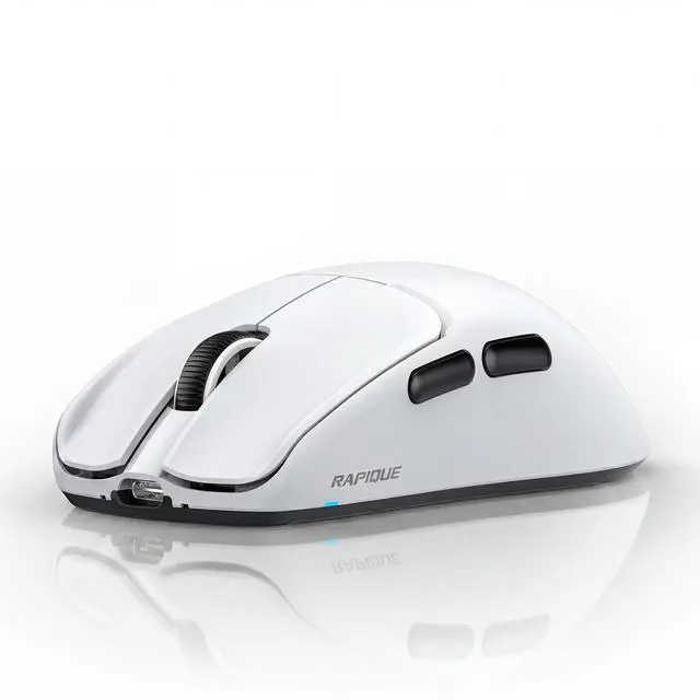 Main image of Ultra-Light Wireless Mouse 53g Featherweight, Silent Click, Dual Mode Bluetooth5.1 & 2.4GHz, Side Buttons, USBC Recharge, 3-Speed DPI, for Desktop/Laptops/Computer/Mac/PC(White)