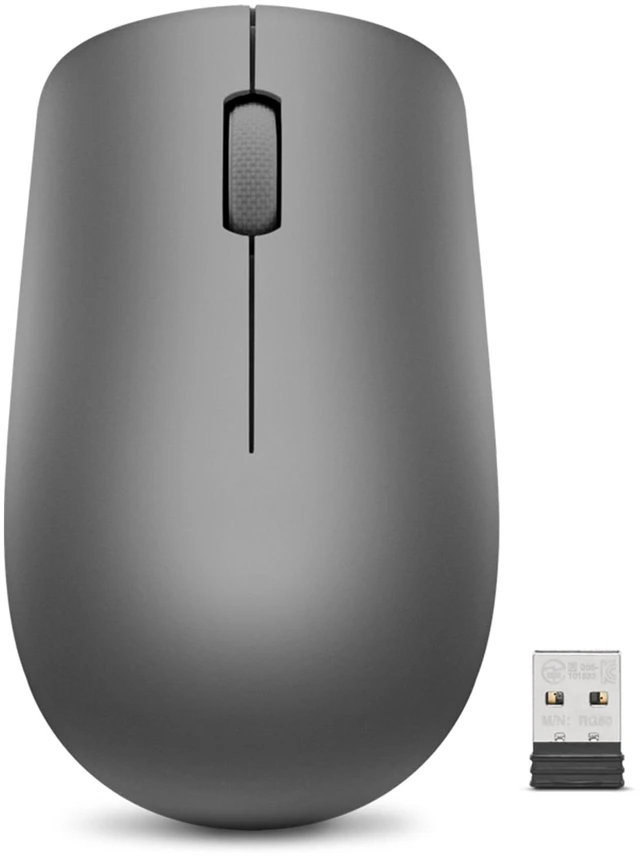 Main image of 530 Full Size Wireless Computer Mouse for PC, Laptop, Computer with Windows - 2.4 GHz Nano USB Receiver - Ambidextrous Design - 12 Months Battery Life - Graphite Grey
