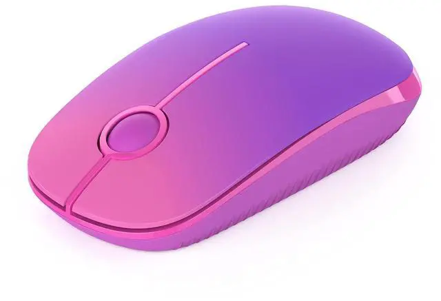 Main image of Wireless Mouse - 2.4G Slim Portable Computer Mouse with Nano Receiver, Less Noise Mobile Optical Mice for Notebook, PC, Laptop, Computer, Mac (Gradient Purple)