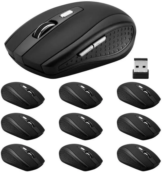 Main image of Wireless Mouse, 2.4Ghz Computer Mouse 1200DPI, 6 Buttons with Nano Receiver for Laptop, PC, Chromebook, Computer, Notebook, Office - 10 Pack