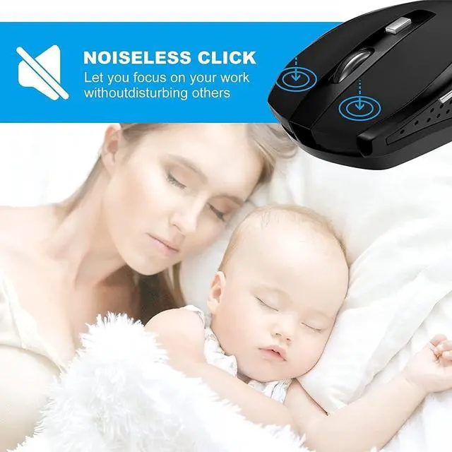 Alt view image 3 of 7 - Wireless Mouse, 2.4Ghz Computer Mouse 1200DPI, 6 Buttons with Nano Receiver for Laptop, PC, Chromebook, Computer, Notebook, Office - 10 Pack