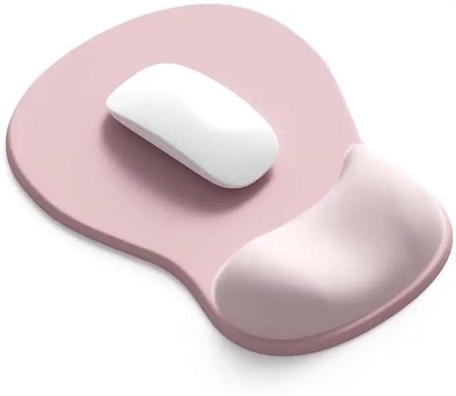 Main image of Ergonomic Mouse Pad with Gel Wrist Support, Comfortable Wrist Rest Mousepad with Non-Slip PU Base for Pain Relief, Desk, Home & Office, Pink Serenity