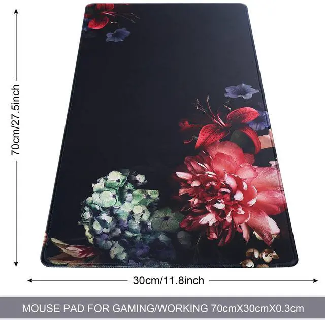 Alt view image 2 of 7 - Gaming Mouse Pad, Large Mouse Pad Size 27.5x11.8 Thickness 0.12 inches,Premium-Textured Non-Slip & Waterproof Computer Mousepad with Stitched Edges for Gaming, Office & Home-70x30 Hua