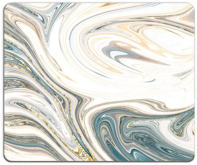 Main image of Mouse Pad, Square Mousepad, Personalized Premium-Textured, Non-Slip Rubber Base Mouse Mat, Waterproof Gaming Mouse Pad for Wireless Mouse, Computers, Laptop, Office, Home (White Marble)
