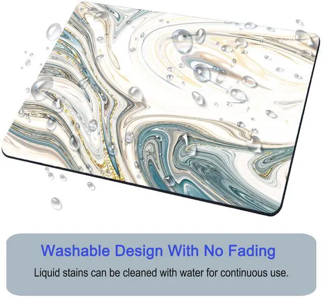 Alt view image 5 of 7 - Mouse Pad, Square Mousepad, Personalized Premium-Textured, Non-Slip Rubber Base Mouse Mat, Waterproof Gaming Mouse Pad for Wireless Mouse, Computers, Laptop, Office, Home (White Marble)