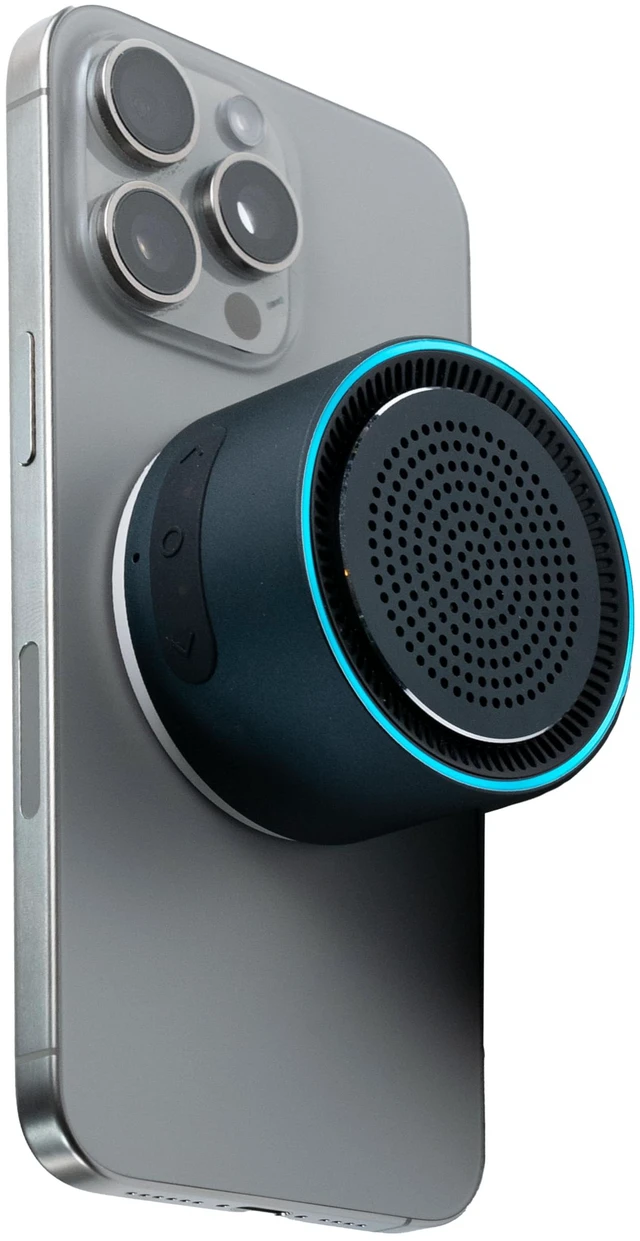 Main image of MagBeat Bluetooth Speaker with Magnetic Wireless Charger (Midnight), Portable Stereo Sync TWS, Booming Bass, Up to 10H , IPX7 Waterproof, Aluminum Unibody Design for Home/Outdoor/Beach, Birthday Gift