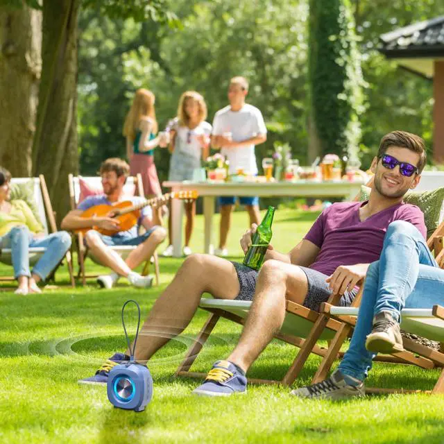 Alt view image 5 of 7 - Bluetooth Speaker Portable Media Players Clear Loud Stereo Sound Deep Bass Wireless Speaker With Lights TWS IPX5 Waterproof Small Speakers Long Playtime for Home/Party/Outdoor/Beach Electronic Gadgets