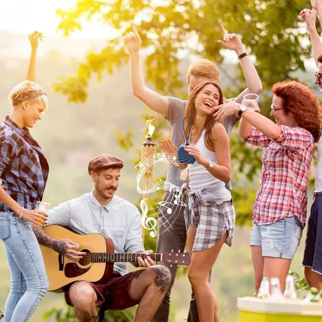 Alt view image 7 of 7 - Bluetooth Speaker Portable Media Players Clear Loud Stereo Sound Deep Bass Wireless Speaker With Lights TWS IPX5 Waterproof Small Speakers Long Playtime for Home/Party/Outdoor/Beach Electronic Gadgets