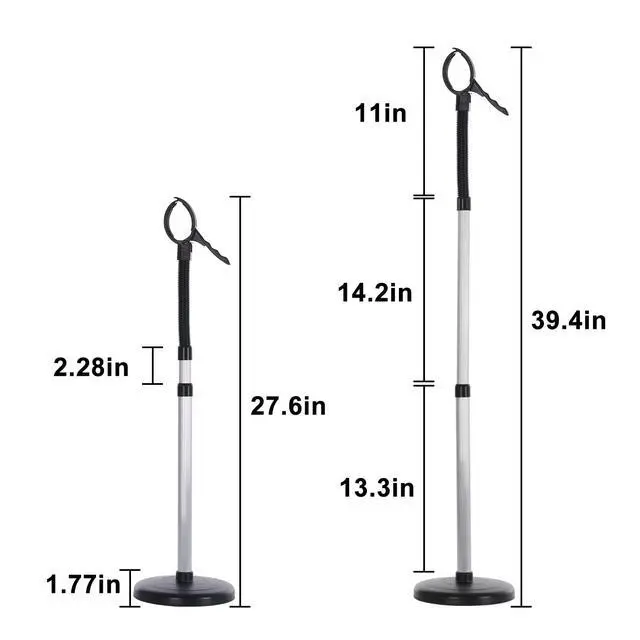 Alt view image 3 of 7 - Hair Dryer Stand Hands Free 360-Degree Rotating Adjustable Height Metal Hair Dryer Holder Blow Dryer Holder About for 0.5kg Hair Dryer in Bathroom, Vanity, Makeup Room Basic