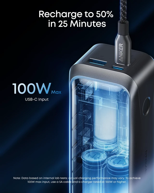 Alt view image 5 of 7 - Anker Prime Power Bank, 20,100mAh 3-Port Portable Charger | 220W Max Output, Two-Way Charging, TSA-Approved, App Control, for MacBook, iPhone 17 / 16 Series (Base Not Included)