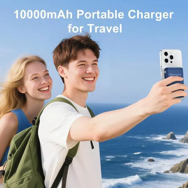 Alt view image 6 of 7 - for Magsafe Power Bank, 10000mAh Magnetic Power Bank with USB-C Cable and PD 20W USB C Fast Charging LED Display, Wireless Portable Charger for iPhone 17/16/15/14/13/12/Pro/Pro Max