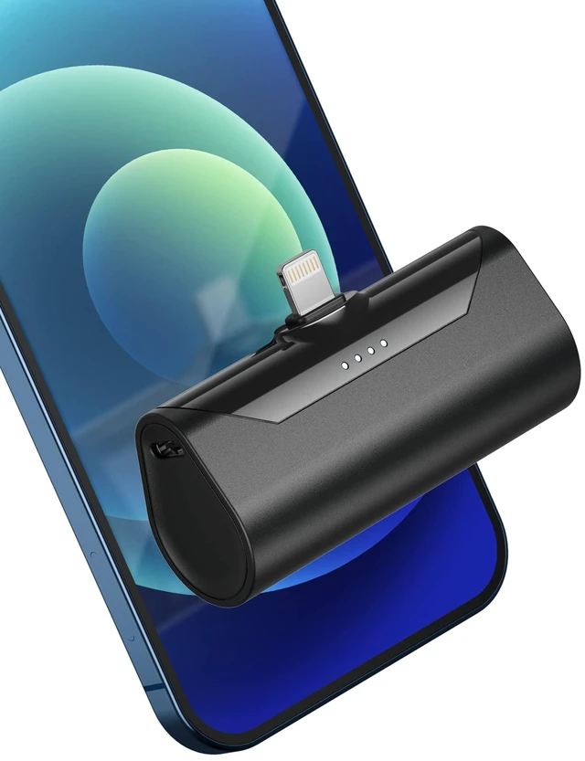 Main image of Small Portable Charger for iPhone 4800mAh Power Bank Ultra-Compact 15W Mini Battery Pack Battery Bank Charger Compatible with iPhone 14 Pro/13/12/11/8/iPad Air/Mini/Pro/AirPods Pro I/II(Black)