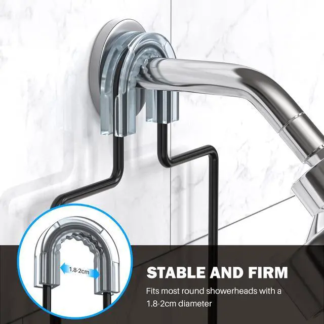 Alt view image 4 of 7 - Shower Caddy Hanging Over Head, Matte Black,Stainless Steel