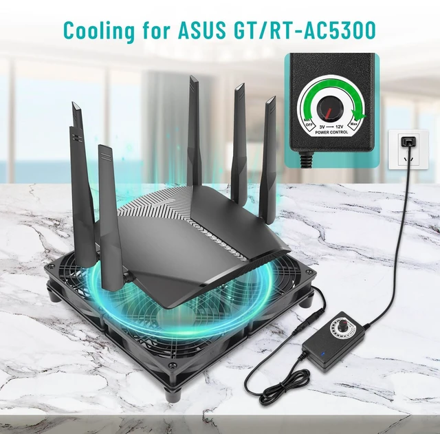 Alt view image 4 of 6 - Qirssyn Router Laptop Cooling pad 4X 120mm Computer Fan with AC Plug Variable Speed Fan for DIY Electronics TV Box Cabinet Computer Game Equipment Cooing