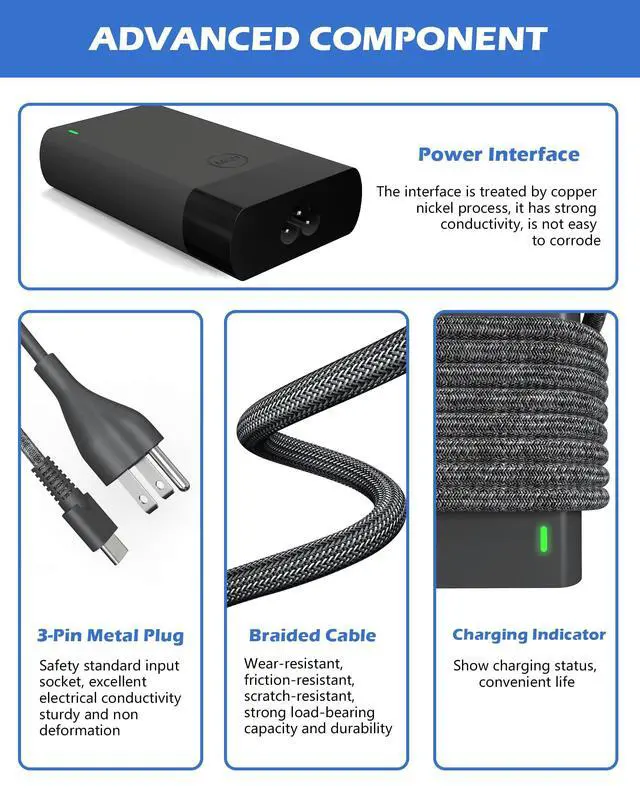 Alt view image 4 of 7 - USB Type C Laptop Charger Compatible with HP 65W USBC Computer Envy X360 | Computer Charger for HP Spectre X360, EliteBook X360, Elite X2, Chromebook, ZBook Firefly, ProBook Omnibook AC Power Cord