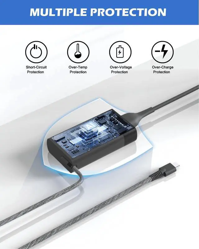Alt view image 6 of 7 - USB Type C Laptop Charger Compatible with HP 65W USBC Computer Envy X360 | Computer Charger for HP Spectre X360, EliteBook X360, Elite X2, Chromebook, ZBook Firefly, ProBook Omnibook AC Power Cord