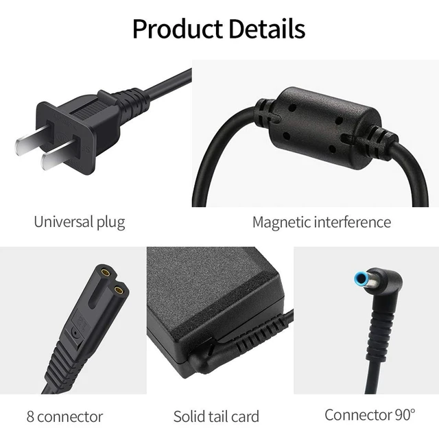 Alt view image 4 of 7 - 45W Laptop Charger Compatible with HP 14" Laptops 4.5mm Blue Tip Stream 14-DK/DQ/DF/DH/DS/AC/AK/AL/BA; DF0023CL,DF0018WM,DK0731MS,DK1025WM,DS0040NR Power Adapter