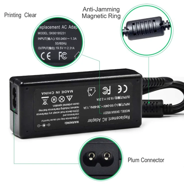 Alt view image 5 of 7 - 45W Laptop Charger Compatible with HP 14" Laptops 4.5mm Blue Tip Stream 14-DK/DQ/DF/DH/DS/AC/AK/AL/BA; DF0023CL,DF0018WM,DK0731MS,DK1025WM,DS0040NR Power Adapter