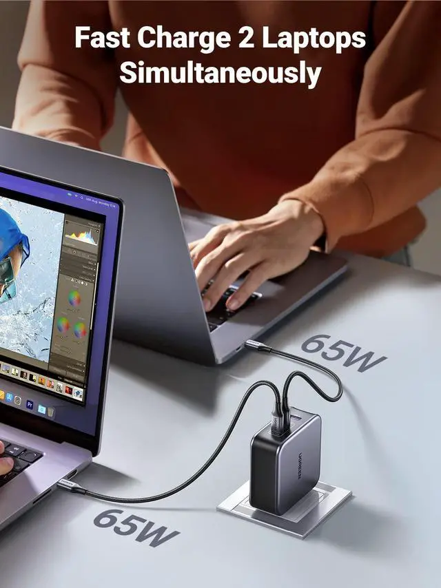 Alt view image 3 of 7 - Nexode 140W GaN USB C Laptop Charger, 3-Port PD 3.1 PPS Foldable Fast Wall Charger with 240W Cable for MacBook Pro 16", iPhone 17/16/15, Pixel 10/9, Galaxy S25/S24, Chromebook