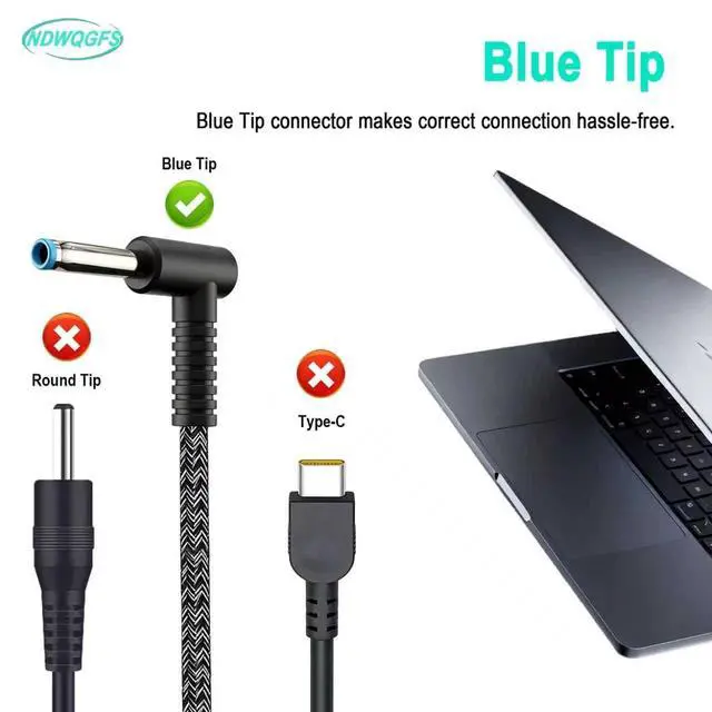 Alt view image 2 of 7 - New Slim 65W Blue Tip 4.5 * 3.0 Charger Compatible with hp Envy x360 EliteBook Pavilion Charger smart AC Adapter Compatible 65W hp Computer Fast Charging Power Supply Cord