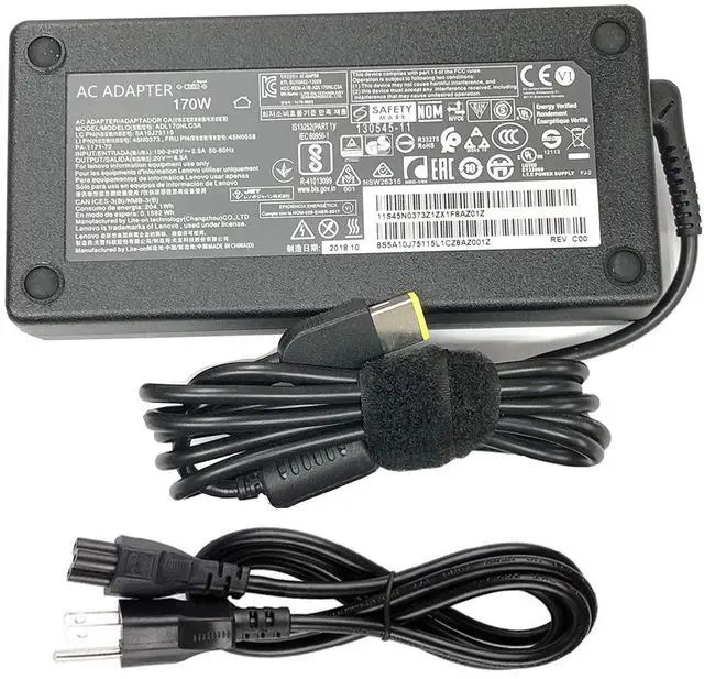 Alt view image 3 of 7 - 170W AC Charger Fit for Lenovo Thinkpad T15p T15g P15v P16v P15 P16 P17 Gen 1 2 3, P50 P51 P52 P53 P70 P71 P73, P1 Gen 1 2 3 4 5 6, W540 W541 Laptop Adapter Power Supply Cord