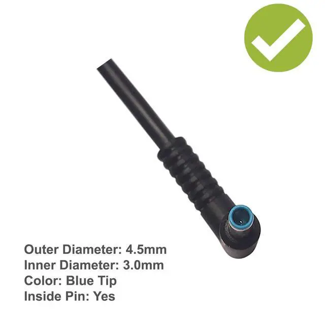 Alt view image 4 of 5 - Laptop Charger for Pavilion X360 710412-001 Blue Tip 19.5V 3.33A 65W Stream 11 13 14 15-AY Series 15-BS Series 15-G 15-R Envy 13-AD 15-BP Elitebook 1040 G1 Ac Adapter Power Supply Cord