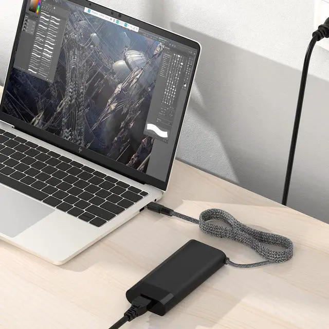 Alt view image 7 of 7 - 110W USB-C Laptop Charger Compatible with HP ZBook Firefly 16 G9 G10 EliteBook 865 G9 860 G10 Dragonfly Pro Chromebook14 Ceramic White HP Elite Dragonfly G3 Series G3 Notebook PC AC Adapter