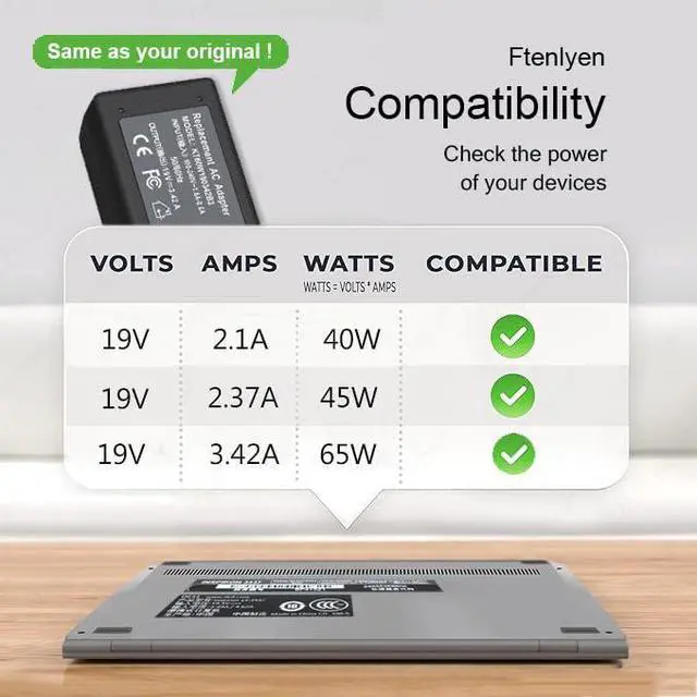 Alt view image 3 of 7 - AC Charger for Samsung Galaxy Book Flex 2 Alpha NP730QDA NP730QCJ | NP730QDA-KA3US NP730QCJ-K01US Galaxy View SM-T670 SM-T677A 18.4 Tablet ATIV Book 9 NP900X NP940X A13-040N2A PA-1400-96