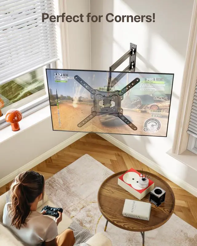 Alt view image 5 of 7 - Long Arm TV Wall Mount for Most 23-65 Inch TVs, 29 Inch Long Extension TV Mount Swivel and Tilt, Full Motion Wall Mount Tv Bracket Fit Max VESA 400 x 400mm, Up to 77 lbs