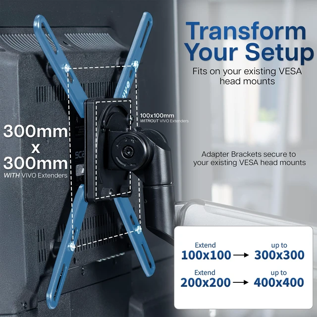 Alt view image 5 of 7 - Black VESA Extension Adapter for 32-55 in TV Screens, MOUNT-AD400B Sturdy Steel Design, Powder Coated, Adapter Plate Bracket for LCD LED TV Mounts, Conversion Kit for VESA up to 400x400