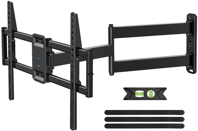 Main image of Corner TV Wall Mount Long Arm Full Motion for 55 65 70 75 inch TVs UL Listed, Fit 37-84" TV, Hold 100lbs, Swivel 180°, Tilt +5/-15°, Level +/-4°, 32" Arm Extension, VESA600x400mm, Single Stud