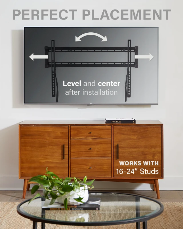 Alt view image 7 of 7 - Low Profile TV Wall Mount for 40" to 80" TVs - Universal Fixed Wall Mount TV Bracket, Slim 1 Profile - 3 Step Easy Install w/Included Hardware - UL Certified