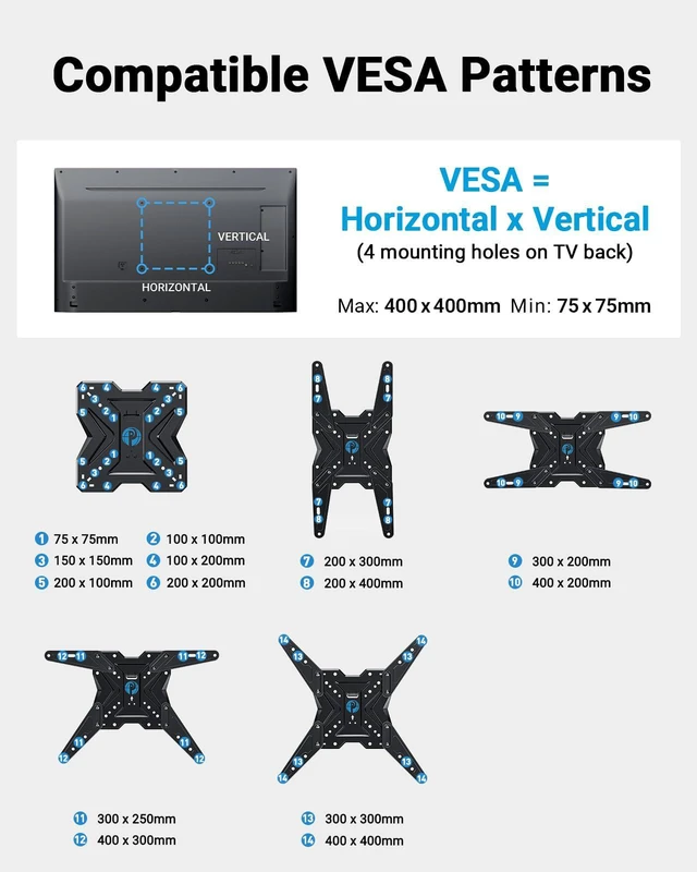 Alt view image 3 of 7 - TV Wall Mount for Most 26 32 50 55-60 inch TVs, Full Motion TV Mount with Swivel, Tilt & Extension, Single Stud Wall Mount Bracket Holds up to 77 lbs, Max VESA 400x400mm, PIMF11