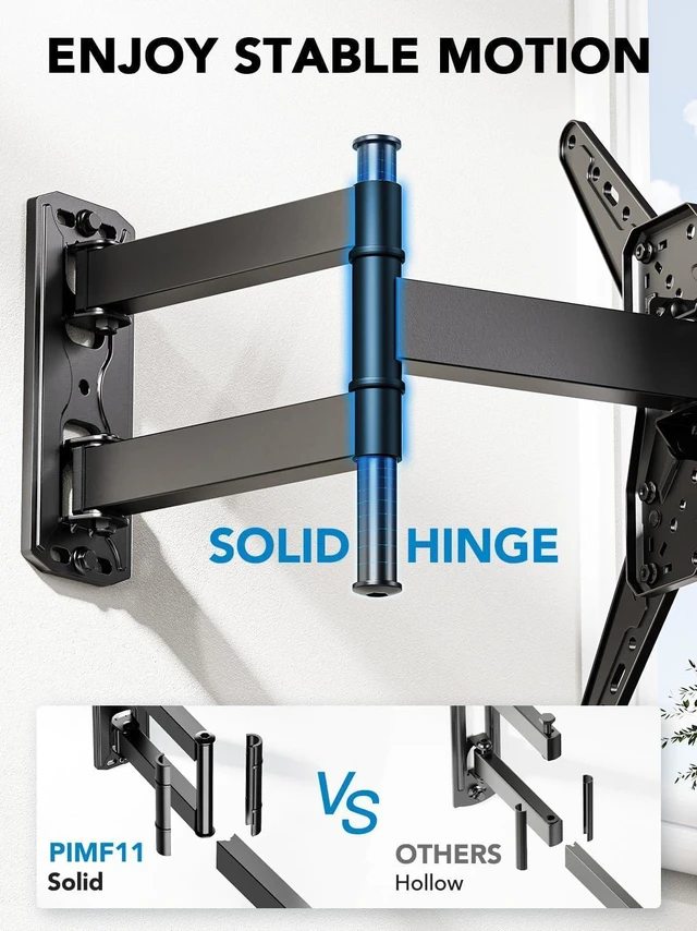 Alt view image 6 of 7 - TV Wall Mount for Most 26 32 50 55-60 inch TVs, Full Motion TV Mount with Swivel, Tilt & Extension, Single Stud Wall Mount Bracket Holds up to 77 lbs, Max VESA 400x400mm, PIMF11
