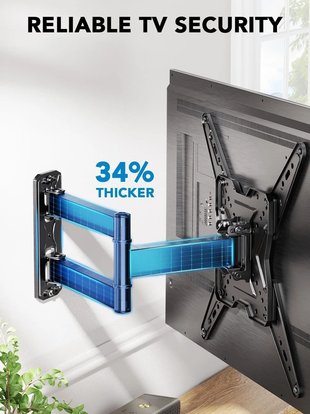 Alt view image 7 of 7 - TV Wall Mount for Most 26 32 50 55-60 inch TVs, Full Motion TV Mount with Swivel, Tilt & Extension, Single Stud Wall Mount Bracket Holds up to 77 lbs, Max VESA 400x400mm, PIMF11