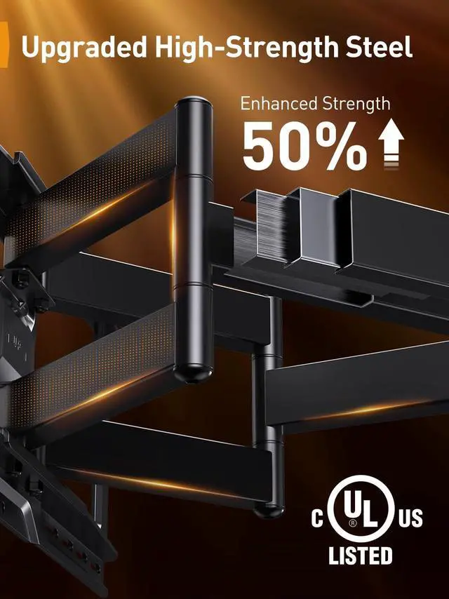Alt view image 6 of 7 - Full Motion TV Wall Mount for 4290 inch TVs up to 150 lbs | UL Listed TV Mount with Pre-Assembled Design, Tool-Free Tilt, Swivel, Extension, VESA 600 x 400mm, 16/24 Wood Studs, PGLF16