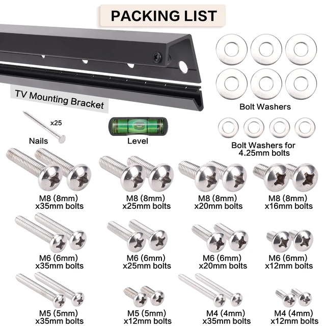 Alt view image 6 of 6 - No Drill Drywall TV Mount, No Stud TV Wall Mount for Most Brand 22-55 Inch TVs up to 100 lbs, Easy Install No Stud Studless TVs Wall Mount, Include All Hardware- Level Bubble Meter (Pack of 2)