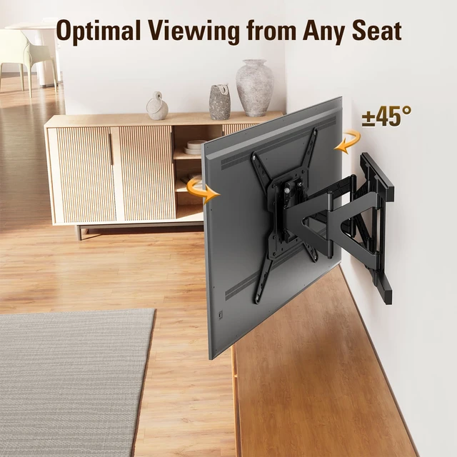 Alt view image 3 of 4 - Ultra Slim Full Motion TV Wall Mount, Low Profile Articulating TV Mount for 26 to 75 Inch TVs - Smooth Extension, Swivel, Tilt, Fits 16" Studs, Max VESA 400x400mm, Holds 88lbs