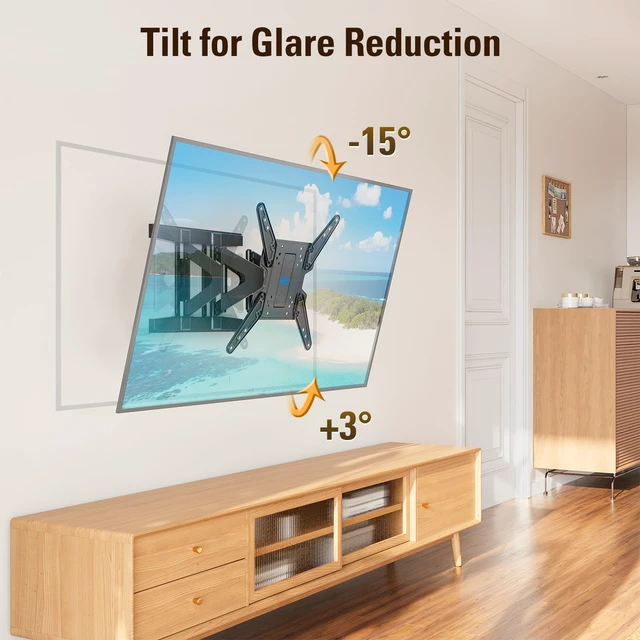 Alt view image 4 of 4 - Ultra Slim Full Motion TV Wall Mount, Low Profile Articulating TV Mount for 26 to 75 Inch TVs - Smooth Extension, Swivel, Tilt, Fits 16" Studs, Max VESA 400x400mm, Holds 88lbs