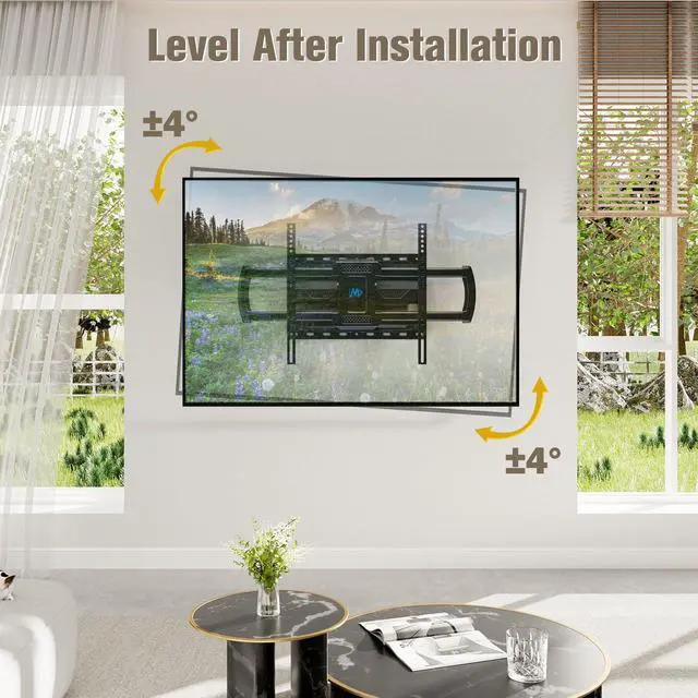 Alt view image 6 of 7 - TV Wall Mount, UL Listed Full Motion Mount Bracket for 42-84 Inch Flat Screen TV, Swivel Articulating Dual Arms, Max VESA 600x400mm and 100 LBS, Fits 16 Stud, US-Based Customer Service